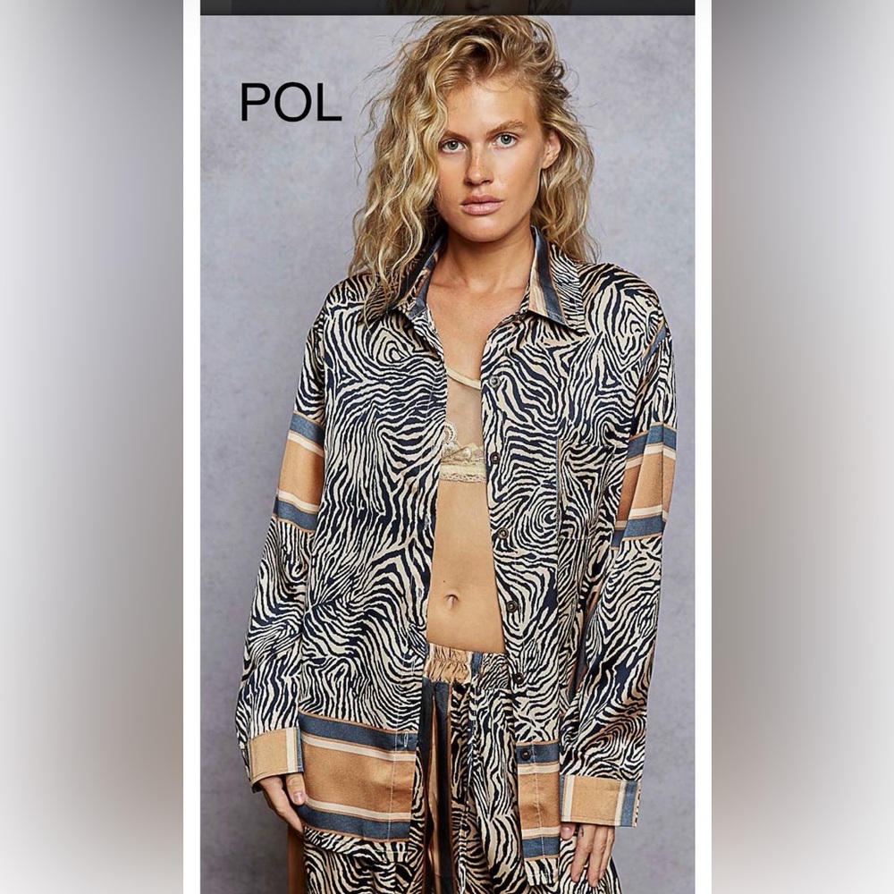 BP224-8🤎🖤POL pretty+sassy Zebra Print soft top -matched pants+sold separately!